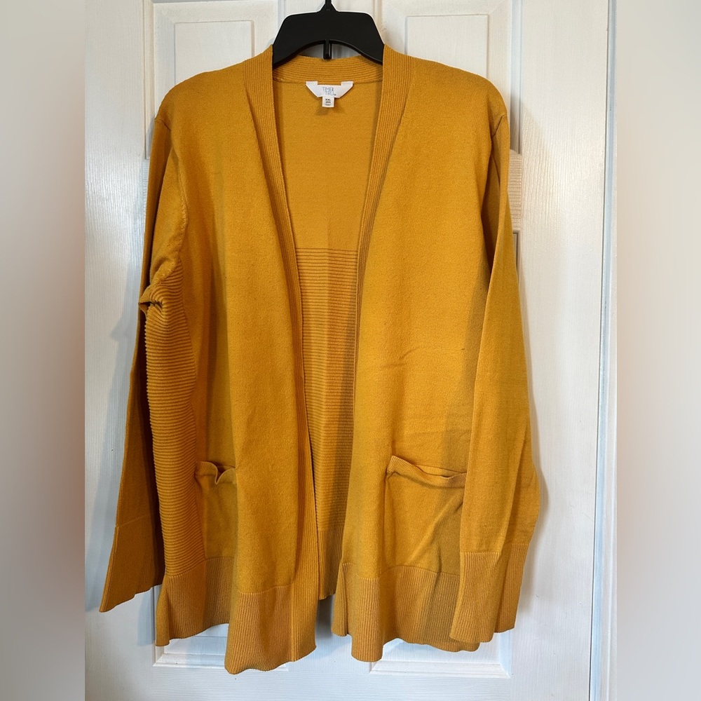 Mustard colored cardigan